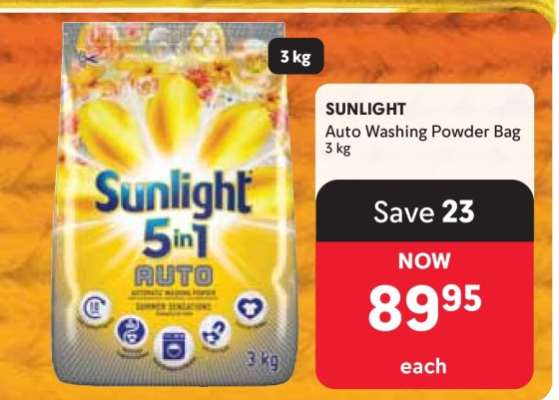 SUNLIGHT Auto Washing Powder Bag 3 kg