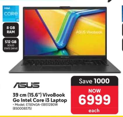 ASUS 39 cm (15.6”) VivoBook Go Intel Core i3 Laptop