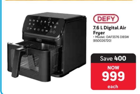 DEFY 7.6 L Digital Air Fryer