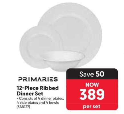 12-Piece Ribbed Dinner Set