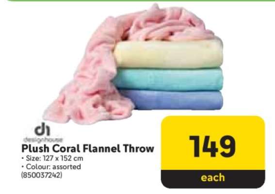 Plush Coral Flannel Throw