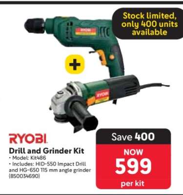 RYOBI Drill and Grinder Kit