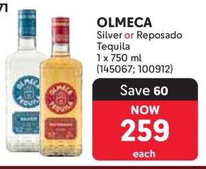 OLMECA Silver or Reposado Tequila