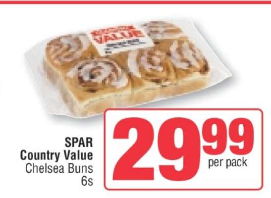 SPAR Country Value Chelsea Buns 6s