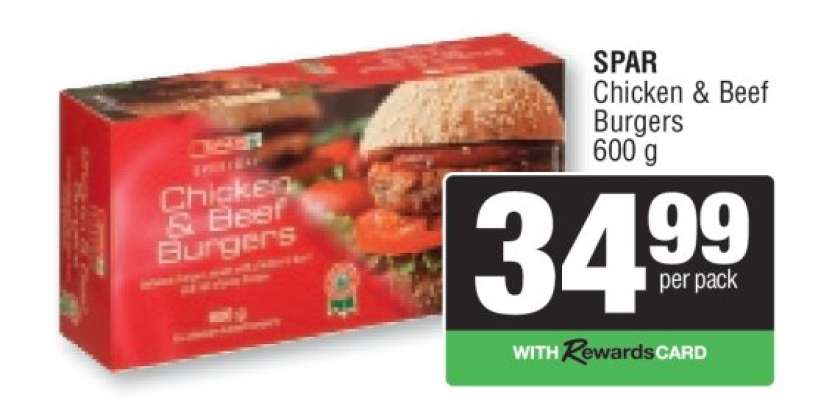 SPAR Chicken & Beef Burgers