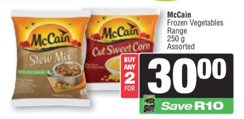 McCain Frozen Vegetables Range