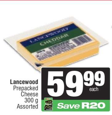 Lancewood Prepacked Cheese