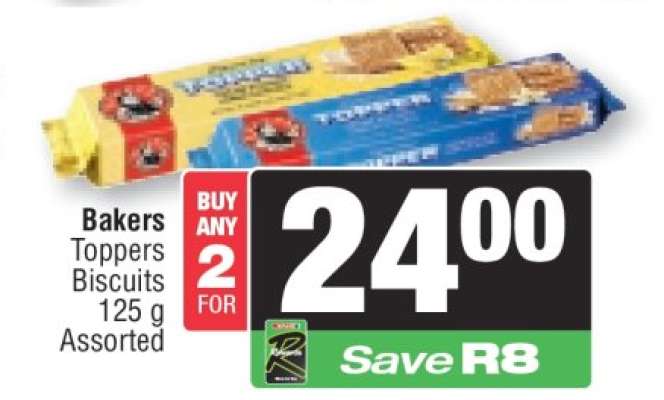 Bakers Toppers Biscuits 125 g Assorted