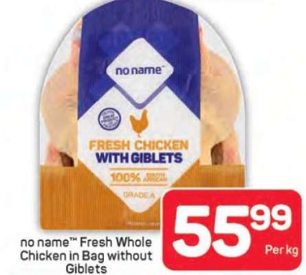 no name™ Fresh Whole Chicken in Bag Without Giblets