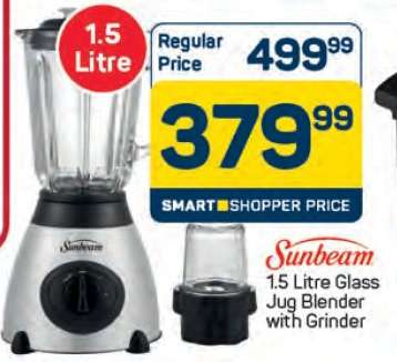 Sunbeam 1.5 Litre Glass Jug Blender with Grinder