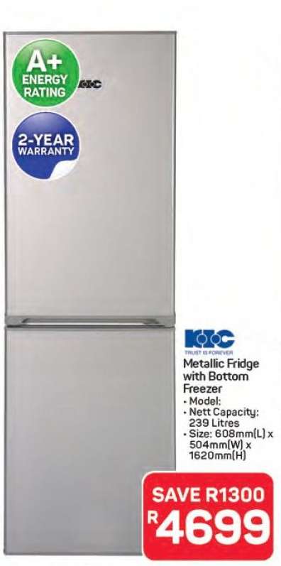 Metallic Fridge with Bottom Freezer