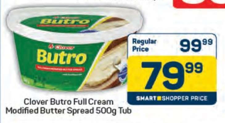 Clover Butro Full Cream Modified Butter Spread 500g Tub