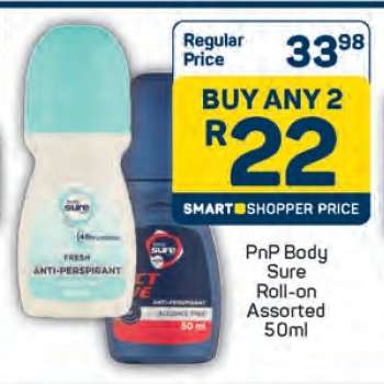 PnP Body Sure Roll-on Assorted 50ml