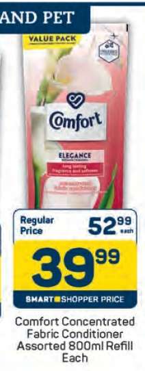 Comfort Concentrated Fabric Conditioner Assorted 800ml Refill Each