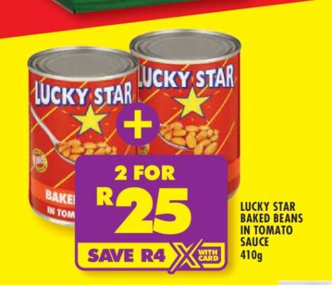 LUCKY STAR BAKED BEANS IN TOMATO SAUCE 410g