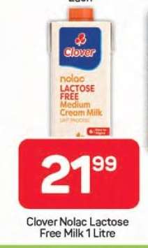 Clover Nolac Lactose Free Milk 1 Litre