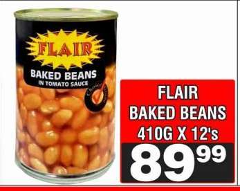 FLAIR BAKED BEANS 410G X 12's