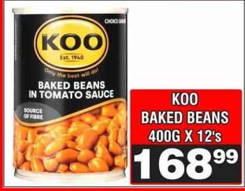 KOO BAKED BEANS 400G X 12's