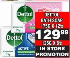 DETTOL BATH SOAP 175G X 12's