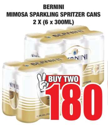 BERNINI MIMOSA SPARKLING SPRITZER CANS 2 X (6 X 300ML)