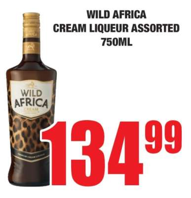 Wild Africa Cream Liqueur Assorted 750ml