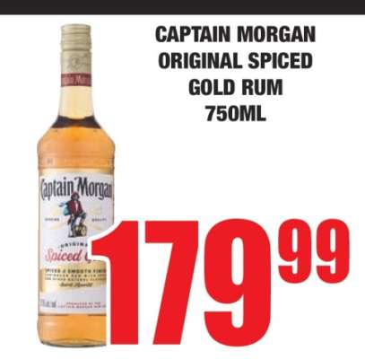 CAPTAIN MORGAN ORIGINAL SPICED GOLD RUM 750ml