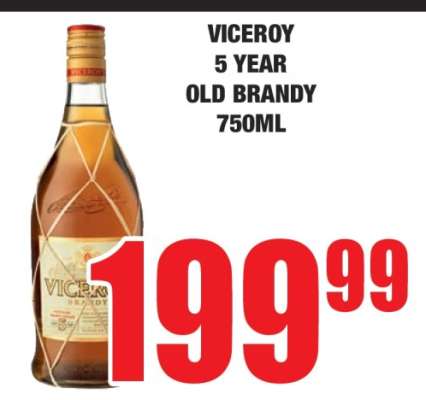 VICEROY 5 Year Old Brandy 750ml