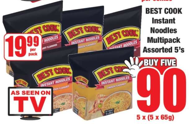 BEST COOK Instant Noodles Multipack Assorted 5's
