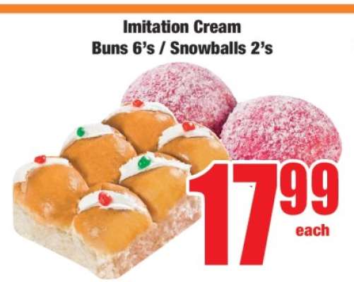 Imitation Cream Buns 6's / Snowballs 2's