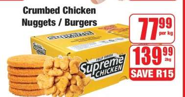 Crumbed Chicken Nuggets / Burgers