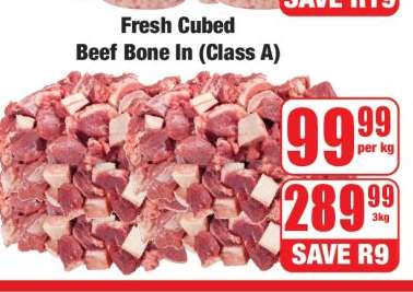 Fresh Cubed Beef (Bone In) Class A