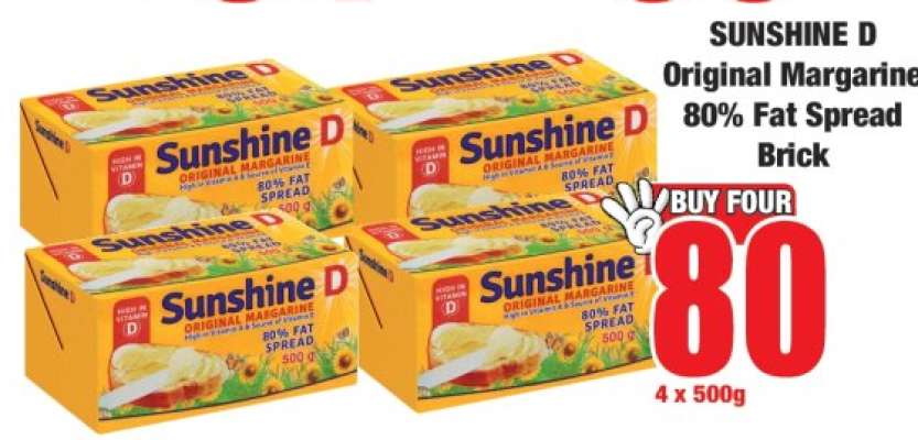 SUNSHINE D Original Margarine 80% Fat Spread Brick