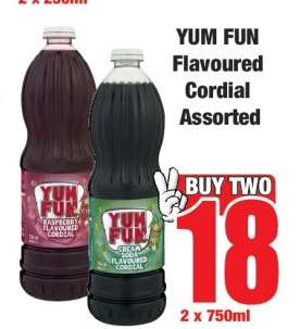 YUM FUN Flavoured Cordial Assorted
