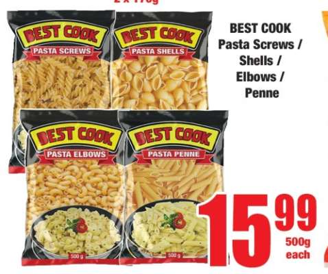 BEST COOK Pasta Screws / Shells / Elbows / Penne