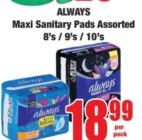 ALWAYS Maxi Sanitary Pads Assorted 8's / 9's / 10's