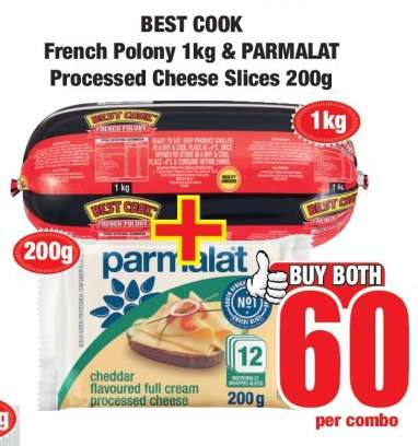 BEST COOK French Polony 1kg & PARMALAT Processed Cheese Slices 200g