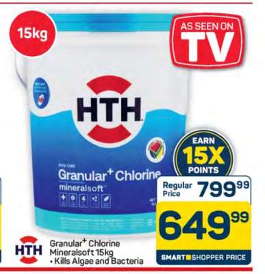HTH Granular+ Chlorine Mineralsoft 15kg