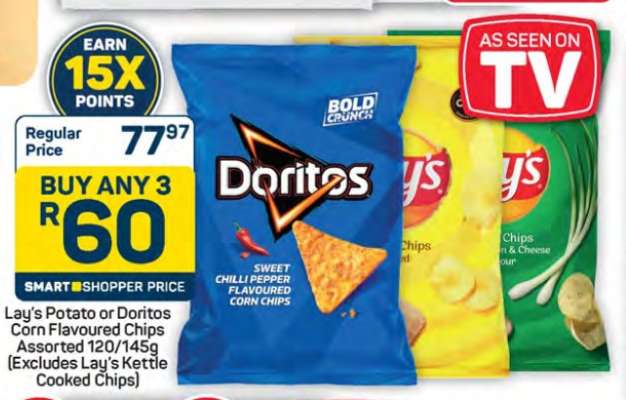 Lay's Potato or Doritos Corn Flavoured Chips