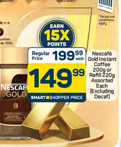 Nescafé Gold Instant Coffee 200g or Refill 220g Assorted Each (Excluding Decaf)