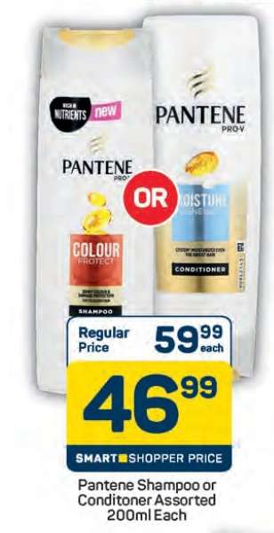 Pantene Shampoo or Conditioner Assorted 200ml Each
