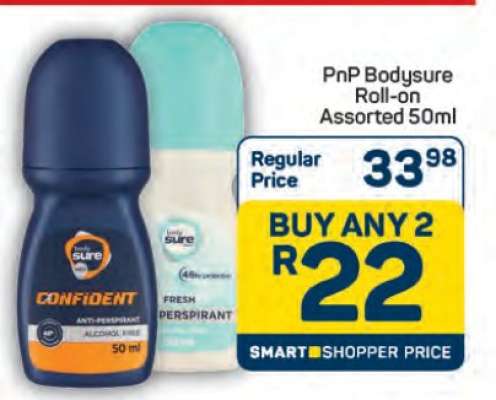 PnP Bodysure Roll-On Assorted 50ml