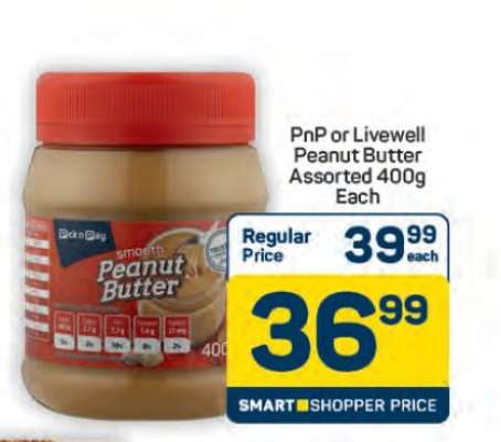 PnP or Livewell Peanut Butter Assorted 400g