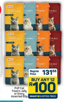 PnP Cat Food in Jelly or Gravy Assorted 85g