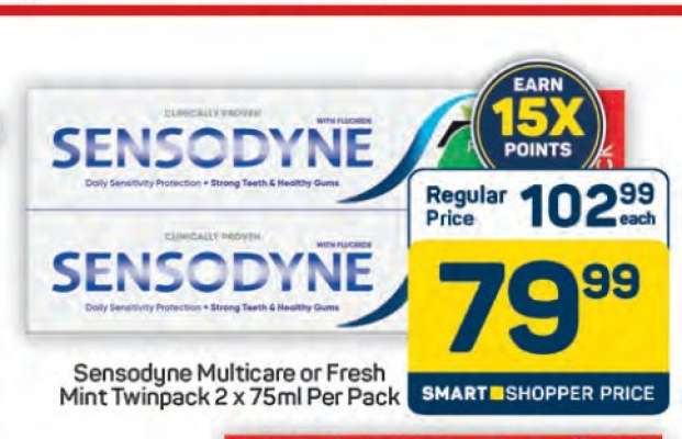 Sensodyne Multicare or Fresh Mint Twinpack