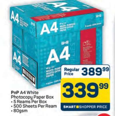 PnP A4 White Photocopy Paper Box