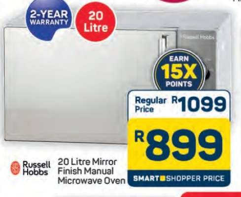 Russell Hobbs 20 Litre Mirror Finish Manual Microwave Oven
