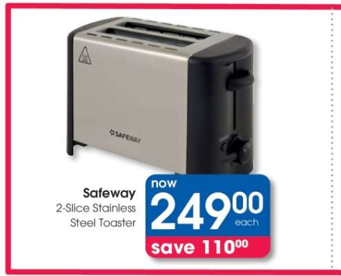 Safeway 2-Slice Stainless Steel Toaster