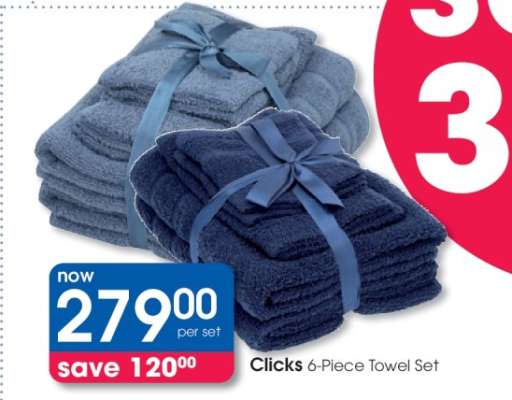 Clicks 6-Piece Towel Set