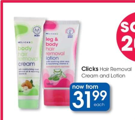 Clicks Hair Removal Cream and Lotion