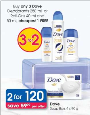Dove Soap Bars 4 x 90 g